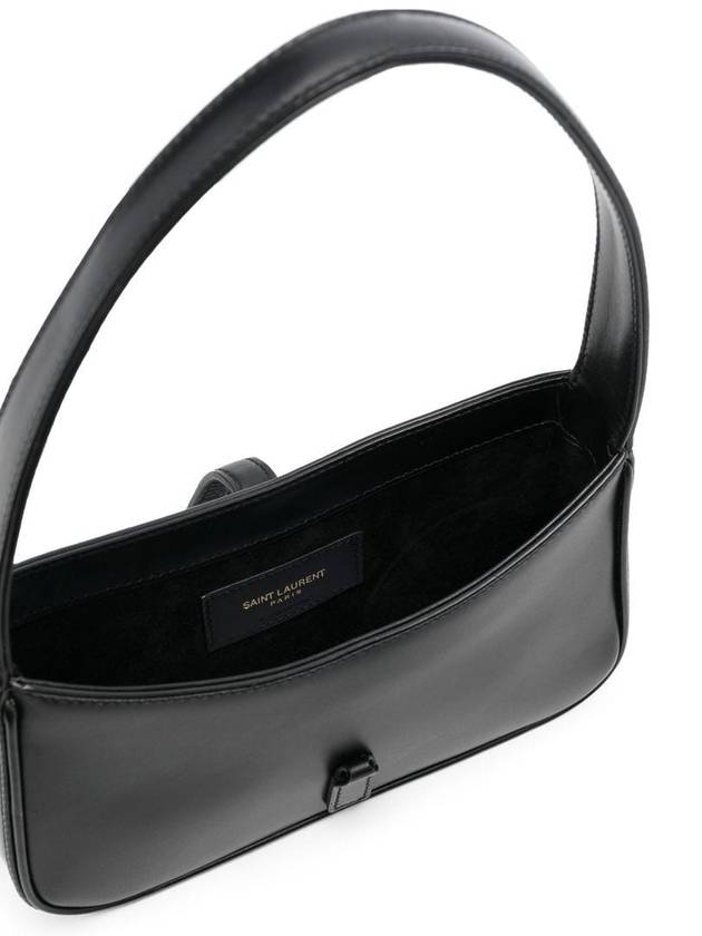 LE 5A 7 Small Smooth Leather Hobo Shoulder Bag Black - SAINT LAURENT - BALAAN 6