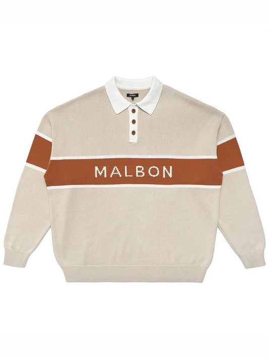 Health SeekersGolfers Color Block Flow Neck Sweatshirt BEIGE M3313LKT05BEI - MALBON GOLF - BALAAN 2