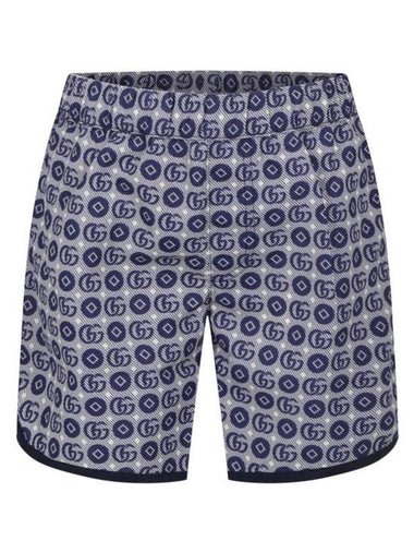 Kids Double G Swim Shorts Blue - GUCCI - BALAAN 1