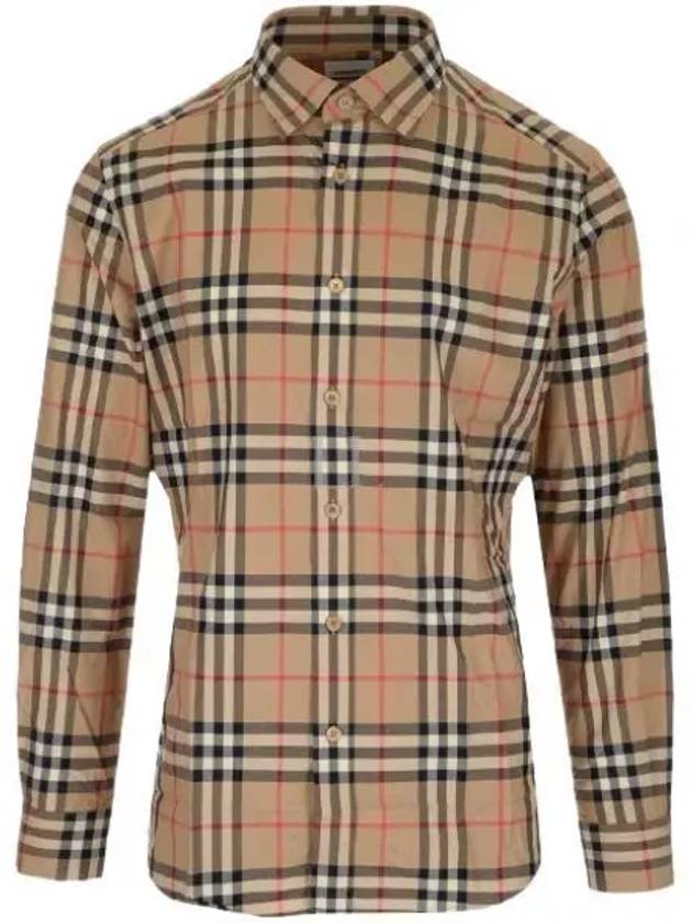 Check Cotton Poplin Shirt Archive Beige - BURBERRY - BALAAN 2