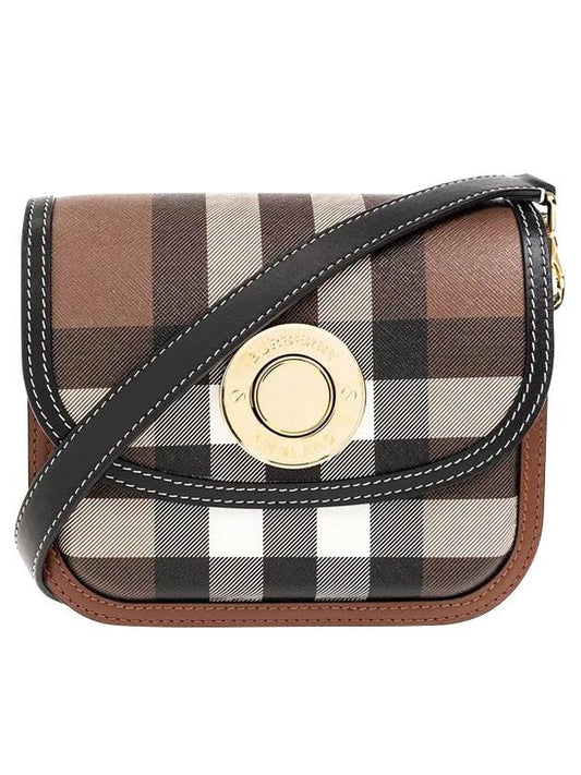 Elizabeth Check Leather Small Shoulder Bag Brown - BURBERRY - BALAAN 1