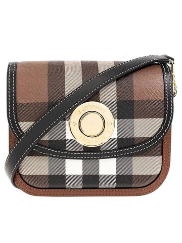 Elizabeth Check Leather Small Shoulder Bag Brown - BURBERRY - BALAAN 1