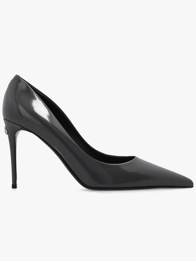 Women's Polished Calfskin Pumps Heel Gray - DOLCE&GABBANA - BALAAN 2