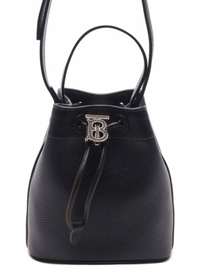 Mini Grainy Leather TB Bucket Bag Black - BURBERRY - BALAAN 2