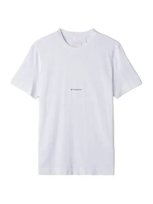 Print Jersey Slim Short Sleeve T Shirt White Tee - GIVENCHY - BALAAN 1