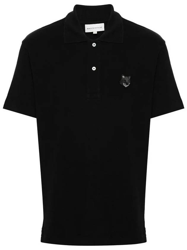 Bold Fox Head Patch Oversized Polo Shirt Black - MAISON KITSUNE - BALAAN 3