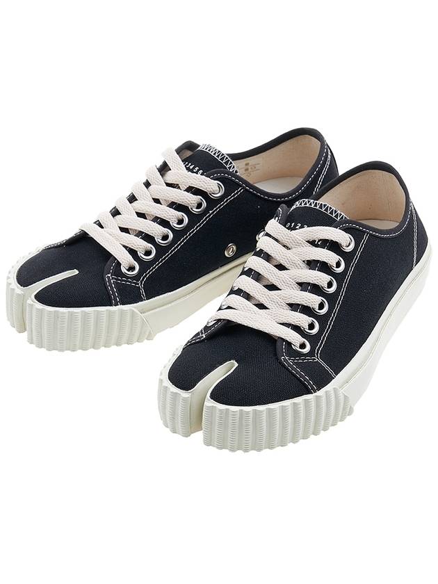 Tabi Canvas Low Top Sneakers Black - MAISON MARGIELA - BALAAN 2