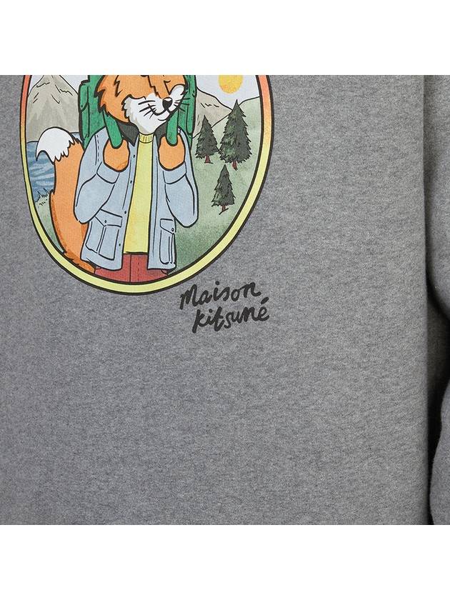 Rambling Fox Comfort Knit Top Sweatshirt Grey - MAISON KITSUNE - BALAAN 7