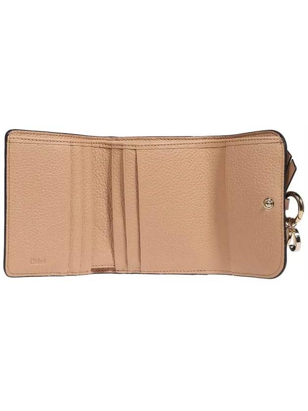 Alphabet Grain Leather Flap Small Half Wallet Light Tan - CHLOE - BALAAN 5