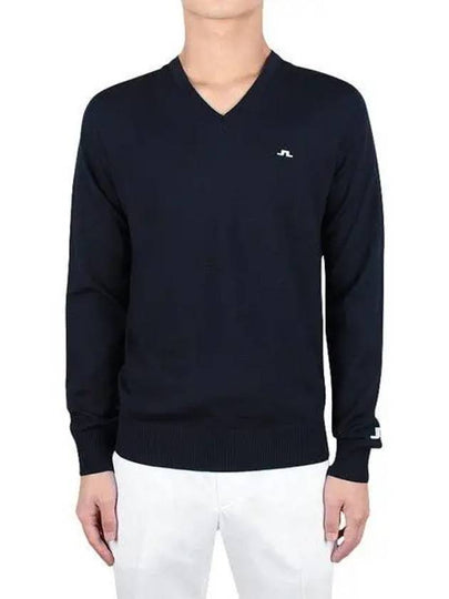 Men's Golf Lymann Knit Top Navy - J.LINDEBERG - BALAAN 2