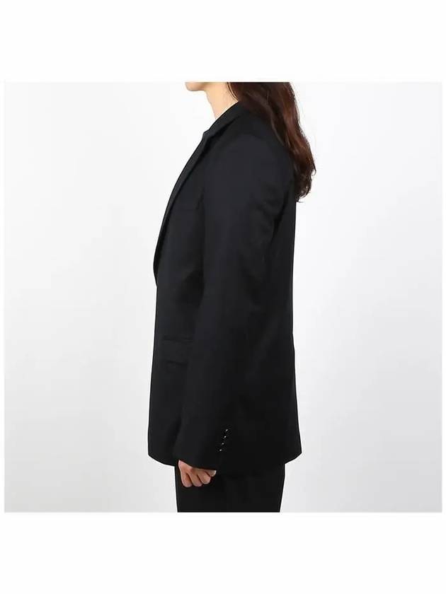 Virgin Wool Two-Button Jacket Black - AMI - BALAAN 4