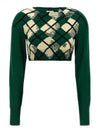 Argyle Fine Knit Cropped Knit Top Green - BURBERRY - BALAAN 2