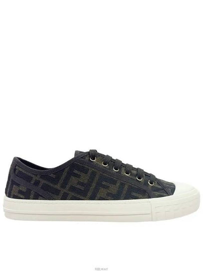 Domino FF Fabric Low Top Sneakers Brown - FENDI - BALAAN 2