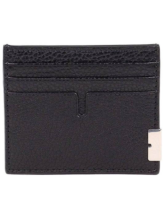 Grained Leather Card Wallet Black - BURBERRY - BALAAN 2