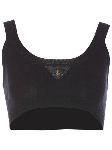 ORB Logo Knit Bra Black - VIVIENNE WESTWOOD - BALAAN 1