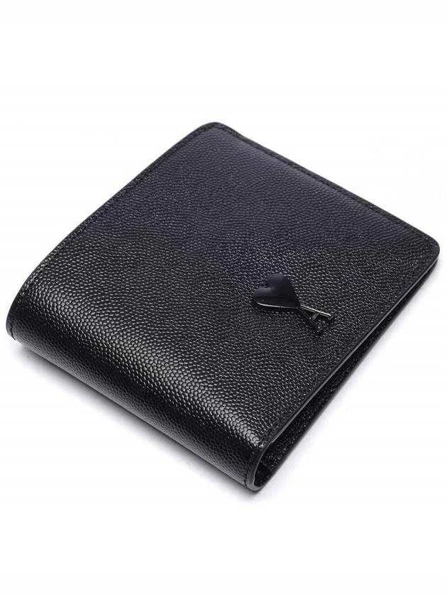 Heart Logo Half Wallet Black - AMI - BALAAN 6