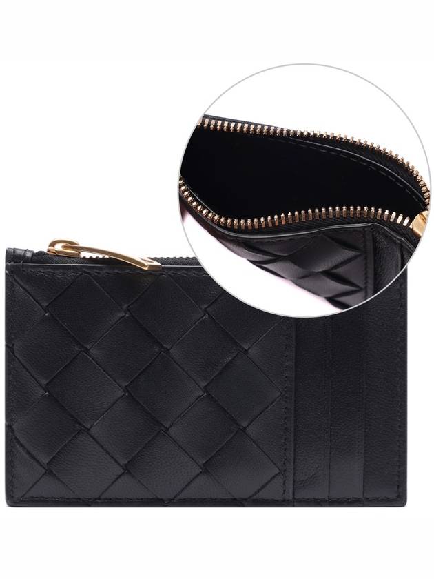 Intrecciato Zipper Card Wallet Black - BOTTEGA VENETA - BALAAN 2