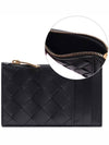 Intrecciato Zipper Card Wallet Black - BOTTEGA VENETA - BALAAN 3