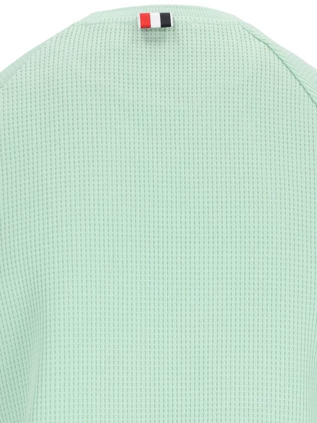 Women's Waffle 4 Bar Raglan Short Sleeve T-Shirt Light Green - THOM BROWNE - BALAAN 6