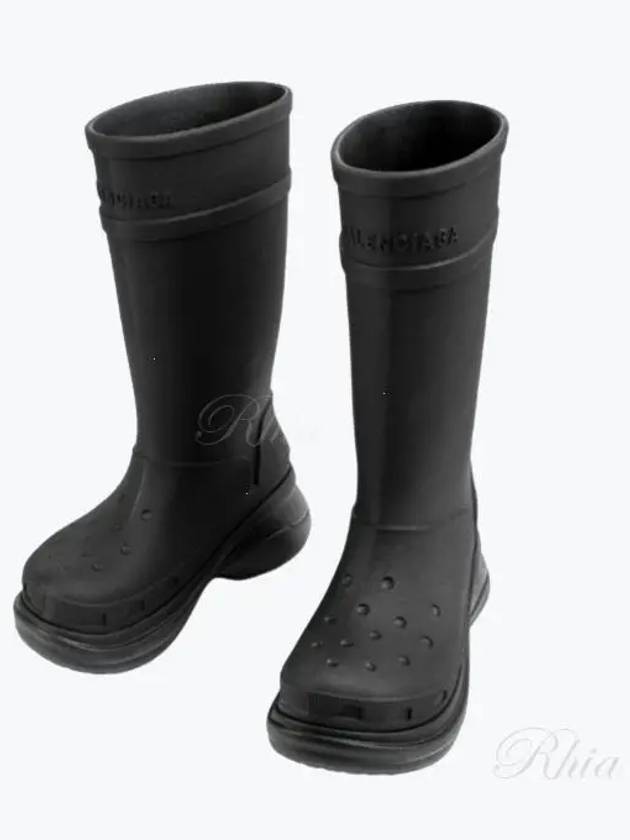 Women's Crocs Rubber Long Boots Black - BALENCIAGA - BALAAN 2