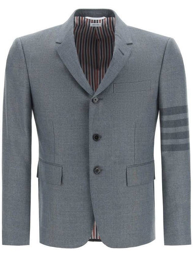 Twill School Uniform 4 Bar Slim Fit Jacket Medium Grey - THOM BROWNE - BALAAN 1