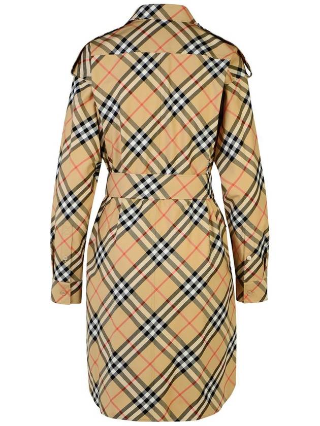 Check Cotton Shirt Midi Dress Beige - BURBERRY - BALAAN 4