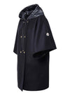 3G00010 0U319 778 Logo Patch Hooded Double Button Cape Navy Women s Jacket TJ - MONCLER - BALAAN 5