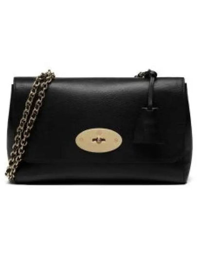 Lily Chain Medium Goat Leather Shoulder Bag Black - MULBERRY - BALAAN 2