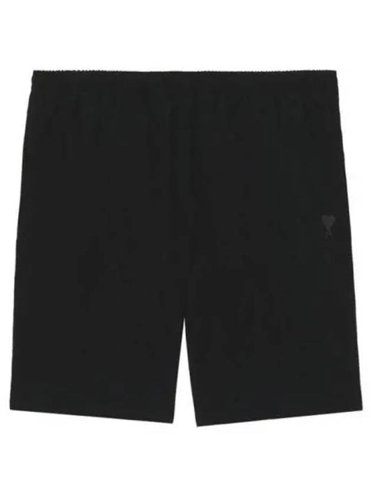 Pocket Heart Logo Swim Shorts Black - AMI - BALAAN 2