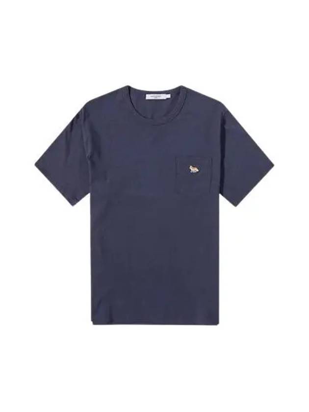 Baby Fox Patch Pocket Short Sleeve T-Shirt Navy - MAISON KITSUNE - BALAAN 2