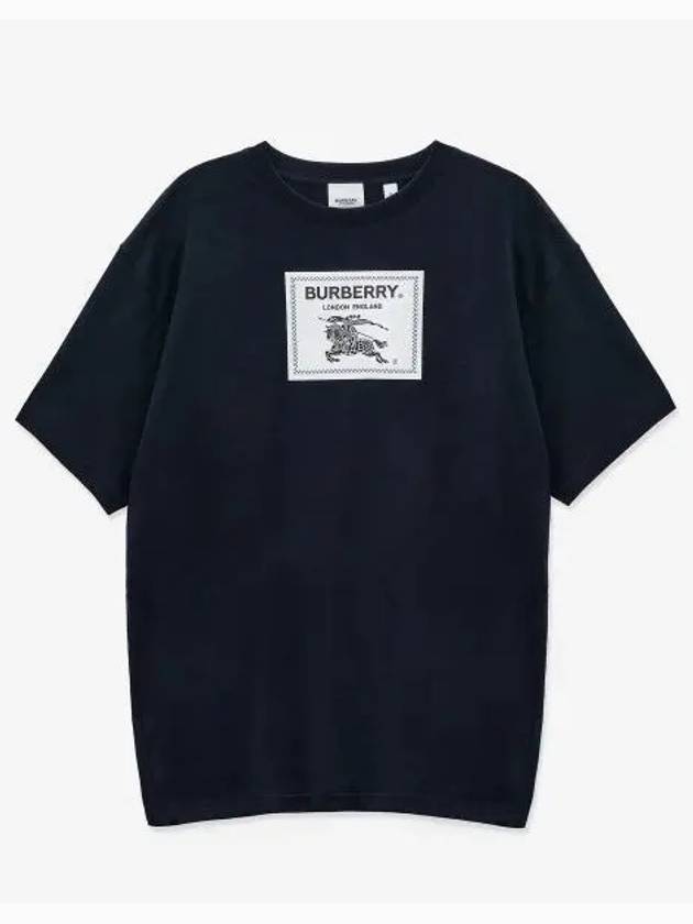 Men's Prorsum Label Cotton Short Sleeve T-Shirt Smoke Navy - BURBERRY - BALAAN 2