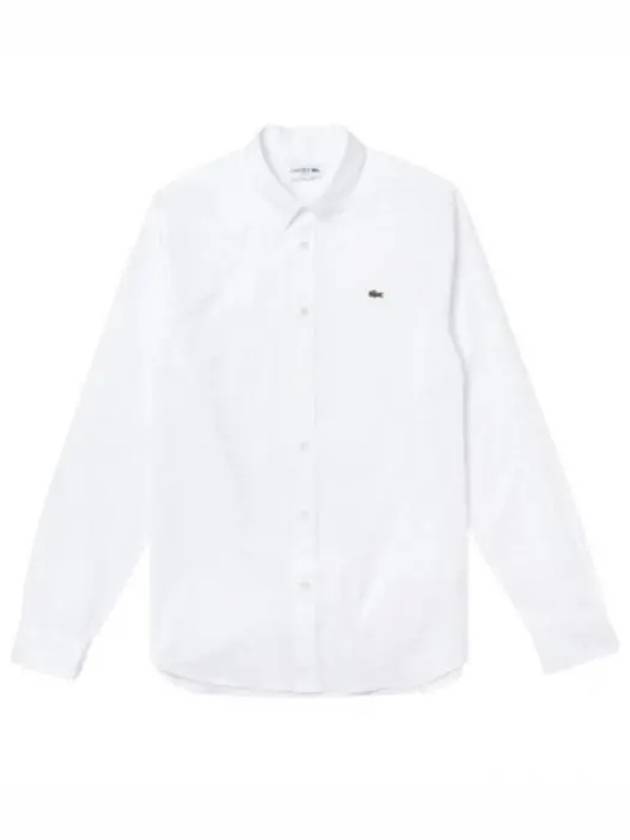 Slim Fit Premium Cotton Long Sleeve Shirt White - LACOSTE - BALAAN 2