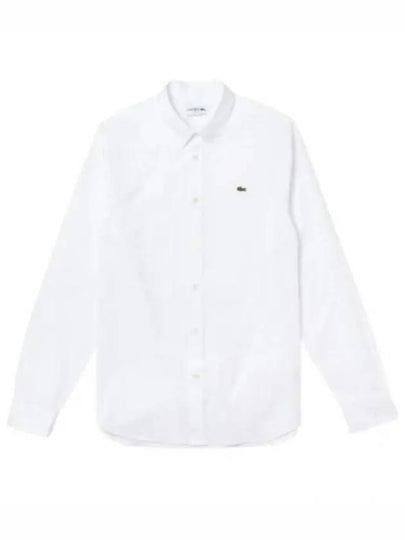 Slim Fit Premium Cotton Long Sleeve Shirt White - LACOSTE - BALAAN 2