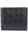 Women s 605721 Intrecciato Black Leather Bicycle Wallet - BOTTEGA VENETA - BALAAN 1