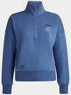 Women's Golf Too French Terry Quarter Zip Boxy Pullover Blue - G/FORE - BALAAN 2