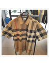 Men's Check Motif Cotton Short Sleeve Shirt Beige - BURBERRY - BALAAN 5