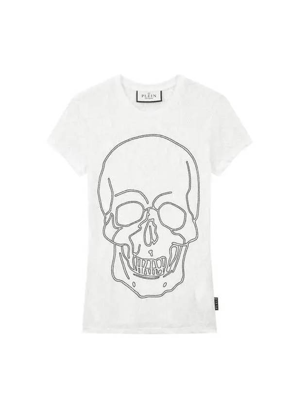 Women Beads Skull Snake T Shirt White - PHILIPP PLEIN - BALAAN 1