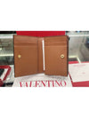 V Logo Signature Card Wallet Brown - VALENTINO - BALAAN 3