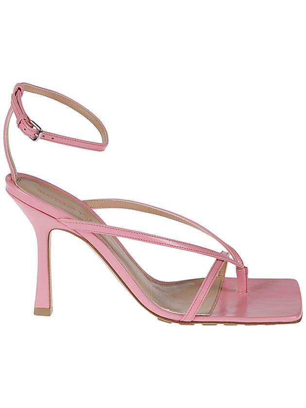 Stretch Leather Sandal Heels Pink - BOTTEGA VENETA - BALAAN.