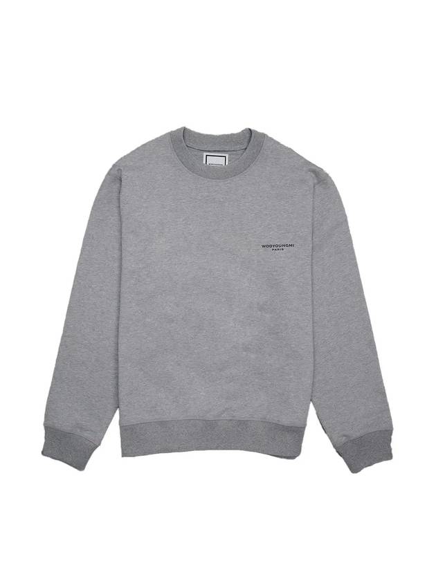 Back Square Label Cotton Sweatshirt Grey - WOOYOUNGMI - BALAAN 1