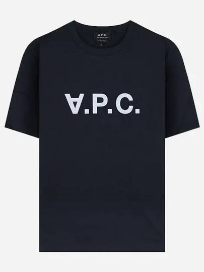 VPC Logo Organic Cotton Short Sleeve T-Shirt Navy - A.P.C. - BALAAN 2