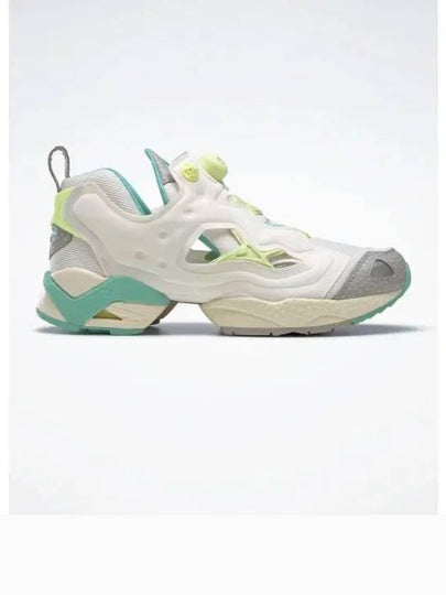 Instapump Fury 95 Low Top Sneakers White Yellow Green - REEBOK - BALAAN 2