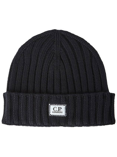 Extra Fine Merino Wool Logo Beanie Navy - CP COMPANY - BALAAN 2