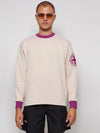 Embroidered Logo Two Tone Sweatshirt Purple Light Pink - STONE ISLAND - BALAAN 4