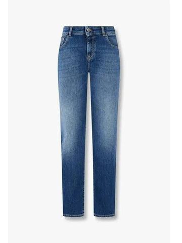 Women s Washed Regular Denim Pants Indigo - EMPORIO ARMANI - BALAAN 1