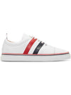 Diagonal Striped Low-Top Sneakers White - THOM BROWNE - BALAAN 1