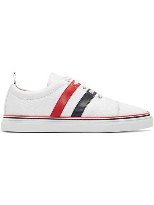 diagonal striped low-top sneakers white - THOM BROWNE - BALAAN.
