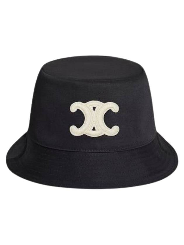 Triomphe Cotton Gabardine Bucket Hat Black - CELINE - BALAAN 1