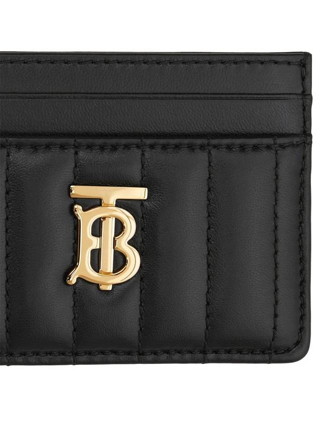 Quilted Leather Lola Card Case Black Light Gold - BURBERRY - BALAAN 4