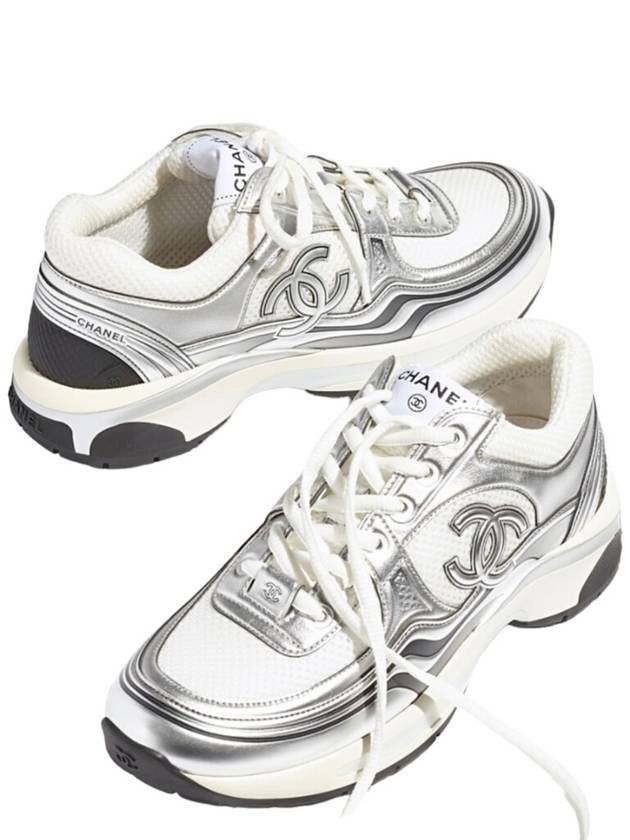 Shasix Men s Sneakers White Silver G39794 - CHANEL - BALAAN 2